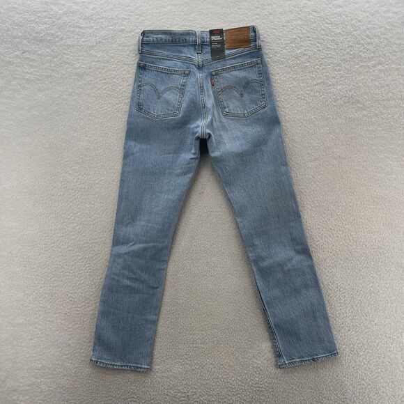 Levi’s Wedgie Jeans Women's 25x28 Blue Straight High Rise Preppy American Denim - Picture 8 of 14